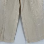 Loft  Pants Linen Cotton Blend Cropped Wide‎ Leg Cream Seamed Women’s Size 4 NWT Photo 3