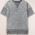 Source Unknown Women's Plus Mineral Washed Knit Top Blouse Exposed Seam Size 3x Black Heavy Photo 7