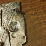 Spartan Mural Vintage Greek Warrior Brooch Shield Helmet Design Unique Split Silver Photo 5