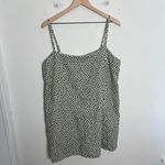 Abercrombie & Fitch NWT ABERCROMBIE- Linen-Blend Button Skort Green Polka Dot Size XL Photo 2