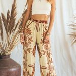 Brahmaki Terra Di Siena Wide Leg Reversible Pants Sz S Orange Photo 1