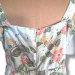 Abercrombie & Fitch XLP Floral Tulip Midi Dress Sage Green Pink White Bow Front Photo 6