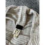 Free People Lovers Rib Gray Slouchy Thermal Pullover Cowl Neck Top Size Medium Photo 4