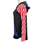 LuLaRoe  Amber Hoodie Size XS Flag Red White Blue Patriotic Americana Black Photo 3