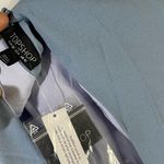 Topshop midi asymmetric hem ruched sleeves slit side open back women Size 6 blue Photo 8