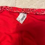 Old Navy  NWT red white black bandanna print ruched booty bikini bottoms. Sz XL. Photo 6