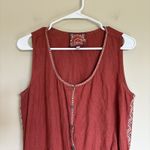 Johnny Was Elia Tie Linen Jumpsuit womens small rust red Photo 3