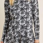 Hutch Anthropologie Jeanie Embroidered Plaid Floral Tunic Dress Black and White Photo 0