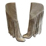 Jessica Simpson NWOT Gold Asire2 Rhinestone Embellished Fringe Boots, Sz… Photo 4