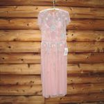 Mac Duggal 9134 Womens Embellished High Neck Butterfly Sleeve Midi Dress Photo 5