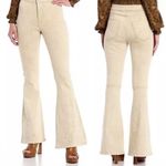Chelsea and Violet NWT  Flare Jeans Size 26 Embroidered Floral Beige Boho High Rise Photo 8