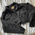 Cropped Black Denim Jacket Photo 1