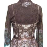 Cache Espresso Brown Sheer Illusion Lace Top Jacket Front Zipper New $158 NWT Photo 3