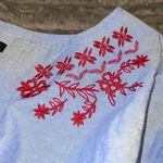 Lane Bryant  26 v neck blouse embroidered floral long split sleeves 100% cotton Photo 8