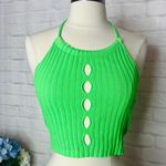 Boutique Neon Green Knit Crop Top Photo 0