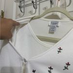 Teddi Cream Cottagecore Cardigan Rose Floral Embroidery 3D Built In Tank White Size L Photo 6