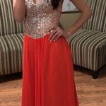 Terani Couture Orange Sparkle Evening Gown  Photo 1