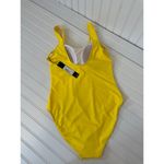 Nicole Miller NWT Womens Swimsuit Yellow Scoop Back Padded 1-PC Bathing suit M Photo 1