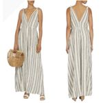 Love Shack Fancy ‎ Dress Women XS Ivory Gray Striped Georgica Maxi Luxury Boho Photo 1