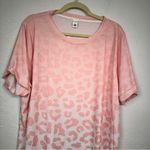 Pink Lady Pink Ombre Animal Print Short Sleeve Tee Shirt Womens 2X Casual Boho Photo 2