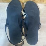 Anthropologie  Black Leather Thong Flat Sandal Ankle Wrap 9 Photo 5
