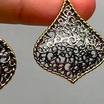 NEW REAL SIMPLE drop dangle open mesh pattern gold and silver fashion earrings Photo 15