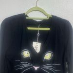 Wildfox Black Meow Cat Long Sleeve Bodysuit Sz L Photo 2