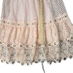 Maje Blush Pink Roso Gold Grommet Lace Tiered Half Sleeve Midi Dress size 1 / S Photo 11