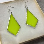 AK NIB lime green stained glasses earrings Photo 1