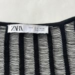 ZARA OPEN KNIT MESH BELL SLEEVE TIE FRONT GRUNGE LS TOP BLACK Small $90 Photo 6