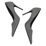 Mango  Rhinestone Embellished Pointed Toe Satin Heel Pump Gray Size 39/ 8.5 Photo 5