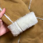 VINTAGE WESTERN VEGAN SUEDE FAUX FUR LINED SHEARLING JACKET Tan Size M Photo 3