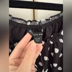 Boston Proper Polk-a-Dot Shoulder Skimming Smocked Waist Dress Black White Polka Dots Size XS Photo 5