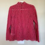 J.Crew J. Crew Womens 2 Scalloped Mock Neck Laced Long Sleeve Top in Dragonfruit NWT Photo 5
