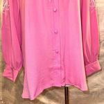 Bob Mackie Sz XL Pink Embroidered Art-to-Wear Cut-Away 100% Silk Jacket Tank Top Photo 10