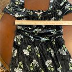 Hutch Anthropologie  Velvet Floral Mini‎ Dress size xl black and green whimsical Photo 7
