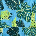 Draper James  Tropical Linen Top Puff Sleeve Monstera Floral Size 10 Tie Back Photo 2