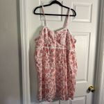 Laura Ashley  Vintage Red and White Floral Chemise with Lace Trim XL Photo 4