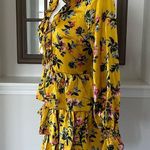 Avec Les Filles Tiered Satin Ruffle Dress, Multi Yellow Gold Size 6 Retail $158 Photo 4