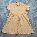 Pact Dress Womens Medium Chambray Organic Pockets Western Prairie Babydoll Photo 0