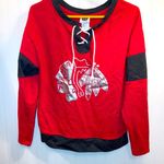 NHL Chicago blackhawks pull over lace up sweatshirt sz M GUC Red Size M Photo 0
