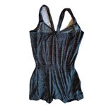 Mountain Khakis Romper Jumpsuit Large Black Gray White Floral Sleeveless Tank Photo 1