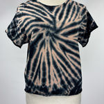 Nation Ltd Terrin Snap Tie Dye T-Shirt Tee Peach Black XS Short Sleeve Snaps Photo 0