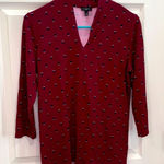 Talbots  petite small maroon red top 3/4‎ sleeve Photo 0