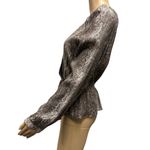 Skies Are Blue  Snakeskin Print Wrap Style Long Sleeve Lightweight Blouse Medium Photo 1