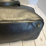 Henri Bendel Silver Leather Soft Studded Double Handles Tote 16.5x9x6” EUC* Photo 5