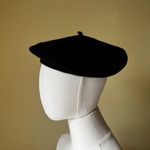 Vintage Wool Beret Hat Black 100% Wool Made in Czech Republic French Style S/M Photo 6