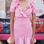 ZARA Smocked Pink Dress Photo 0