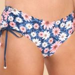 Agua Bendita Agua Benita Daisy Bikini Bottom Scalloped Seamless XL Blue Pink Crochet Flower Photo 5