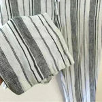 Per Se  Straight Leg‎ Pants Womens Sz Large Linen Blend Drawstring Waist Striped Photo 8